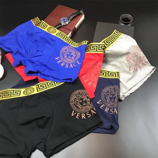 ブランド ヴェルサーチ ボクサーパンツ 高通気性 VERSACE 下着 パンツ メンズ 男性  ローライズ 前閉じ 3D 立体 抗菌 防臭 吸水 速乾 M - 2XL