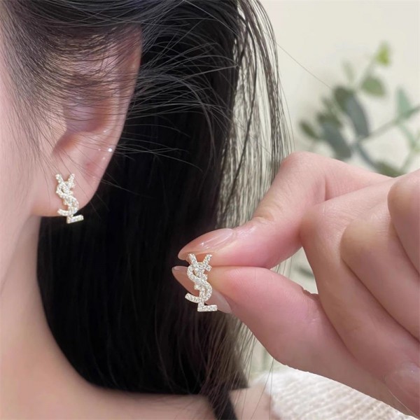 YSL ピアス レディース ピアス 小さい ニードル ピアス イヴサンローラン れる ダイヤモンドピアス 人気 金属アレルギー対応 ピアス 小さい ミニ つけっぱなし 両耳 2個セット 女性 誕生日 プレゼント