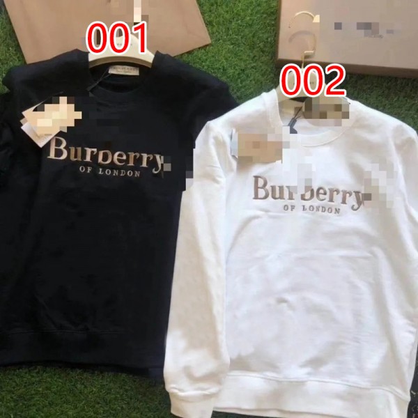 バーバリーブランドパーカーシンプル 秋冬 裏起毛 プルオーバー スウェットコットン 高品質 厚さ上着 Burberry刺繍ロゴ 丸首 子供服 親子服 男女兼用 暖かいウェア