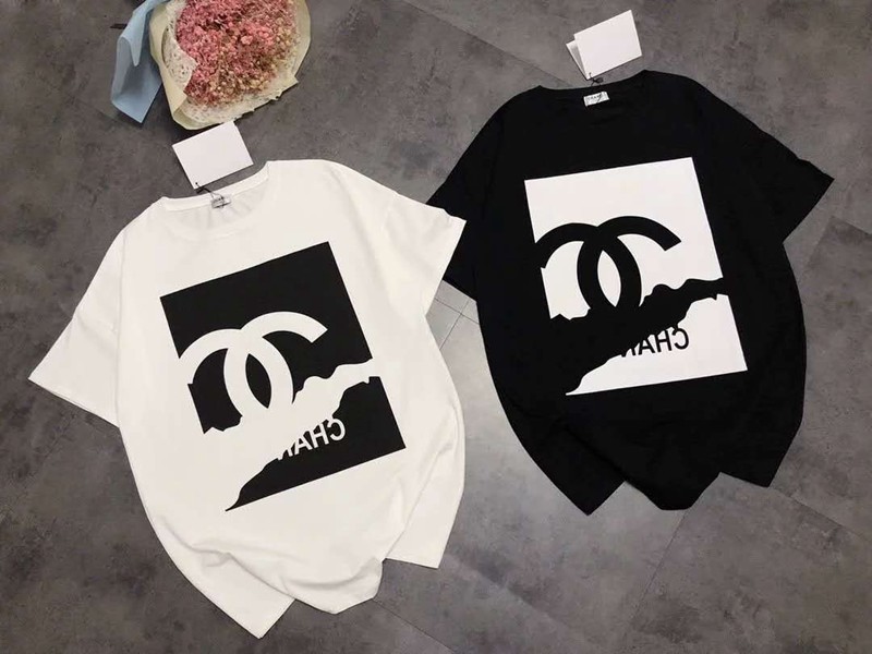 Chanel T Shirt 夏の半袖 修身女性ファッションシャネルtシャツブランド人気 通学 通勤 レディース黒 白 普段着 大きいサイズ 送料無料