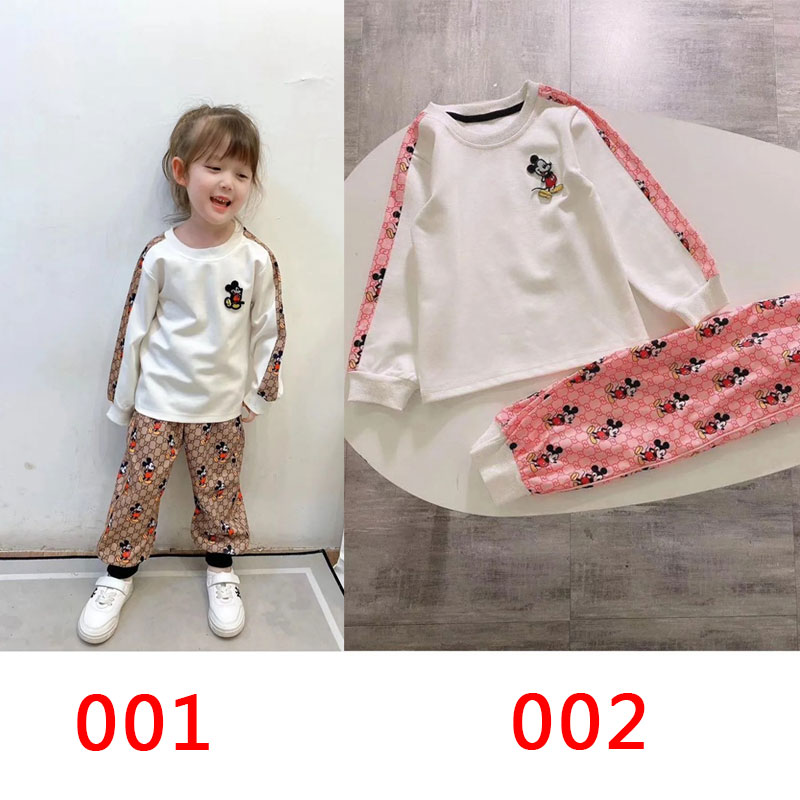 グッチミッキーコラボ 子供服 ブランド 部屋着スーツ キッズ服スーツ