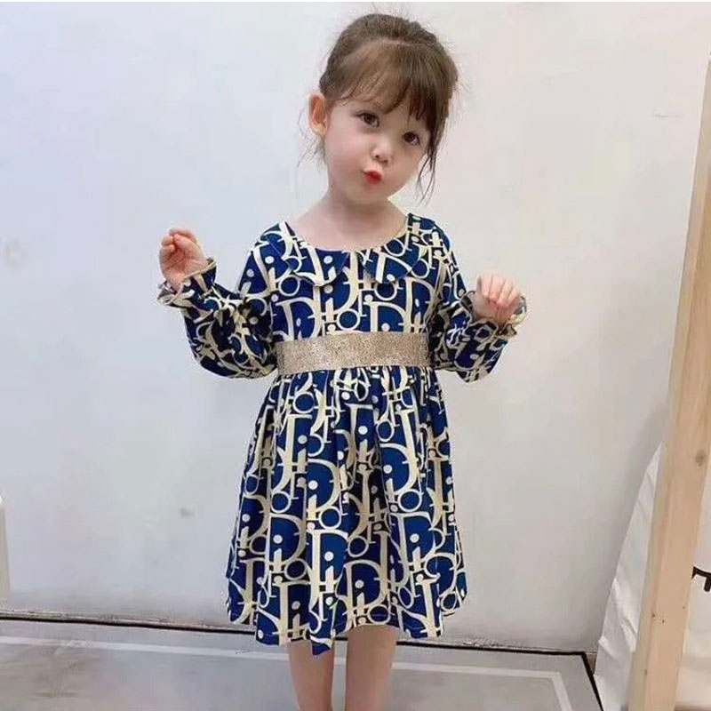 パロディ 子供服ワンピース 女の子 ドレス  ガールズ 丸衿三つお揃い