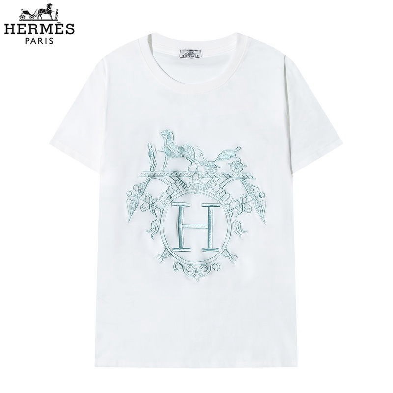 エルメスブランドファッションtシャツコットン 半袖 丸首 トップス 夏 スペシャル刺繍ロゴプリントT-shirt ゆったりシンプル