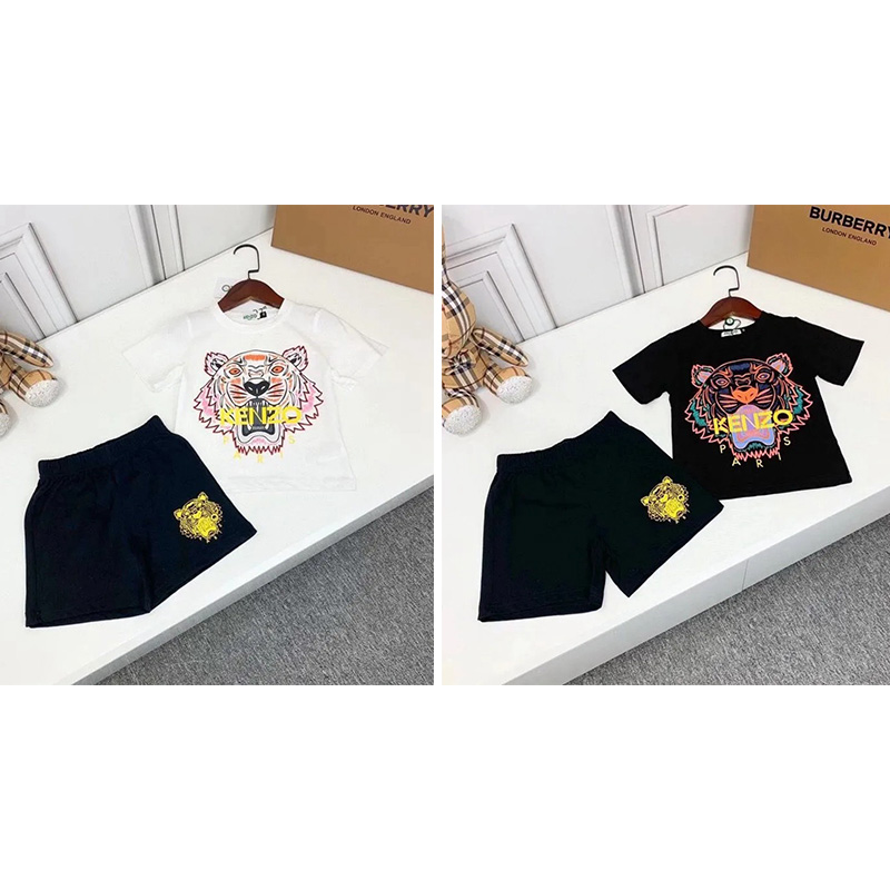 ブランドかっこいい虎頭プリントtシャツ半ズボン上下セット