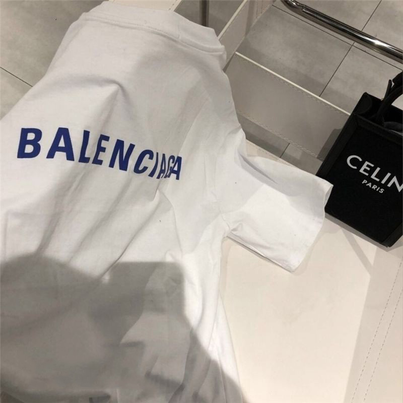 バレンシアガシンプルtシャツブランドファッション半袖 丸首コットントップスパロディBalenciagaゆったり男女兼用tシャツ若者愛用