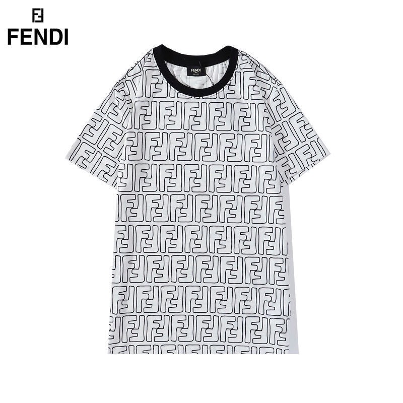 6 FENDI フェンディ 半袖 ロゴ Tシャツ ブラック メンズ エナメル 