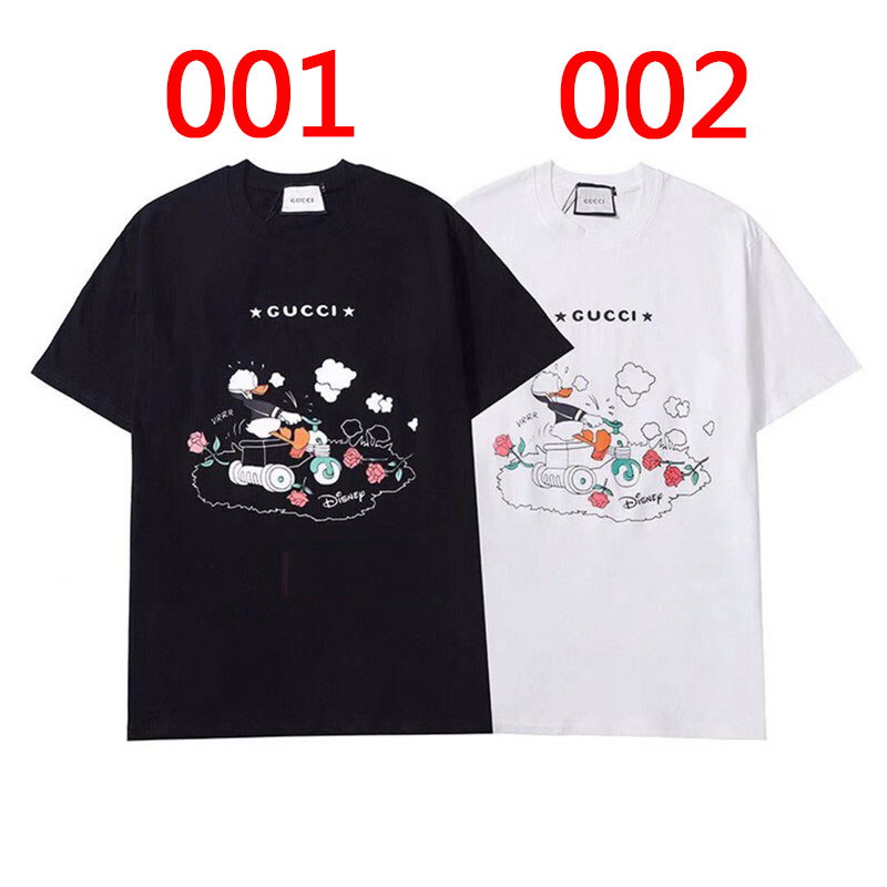 2021春グッチTシャツ半袖アニメ風ドナルドダック絵柄T-shirt