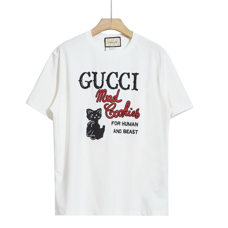 GucciTシャツパロディ風男女兼用人気Ｔ―shirt夏の半袖 コットンｔ 