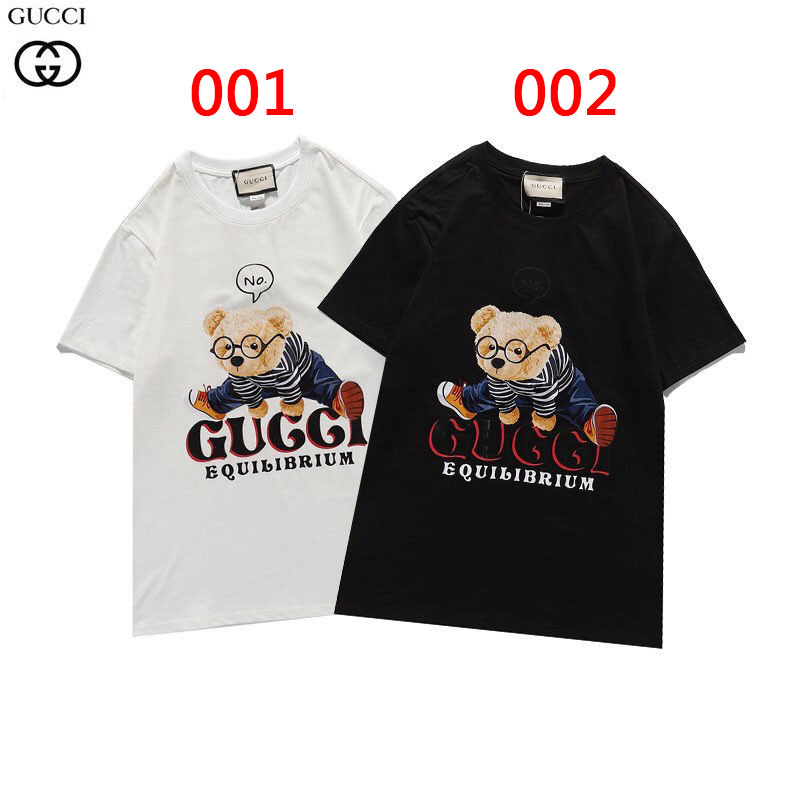 Gucciグッチブランドｔシャツシンプルカジュアル半袖コットン トップス