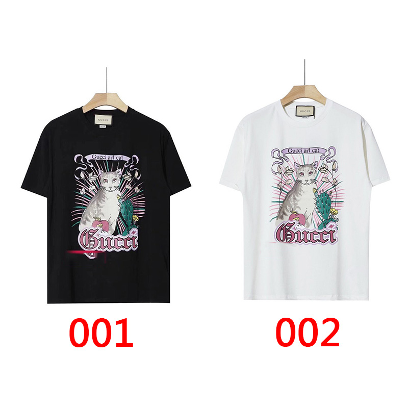 2021グッチブランドかわいい猫プリント半袖ｔシャツ