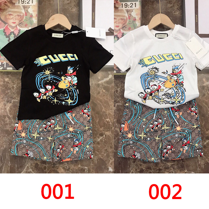 Gucciグッチ快適なtシャツ2点セットかっこいいコットンドナルドダック Gucciグッチ快適なtシャツ2点セットかっこいいコットンドナルドダック