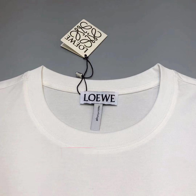 Loeweコットン半袖tシャツブランド高品質な純綿tシャツロエベ男女兼用シンプルTシャツファッション高級感トップス
