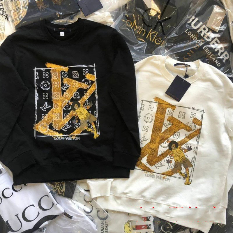 カジュアル スウェット 男女兼用 LV ロゴプリント お洒落