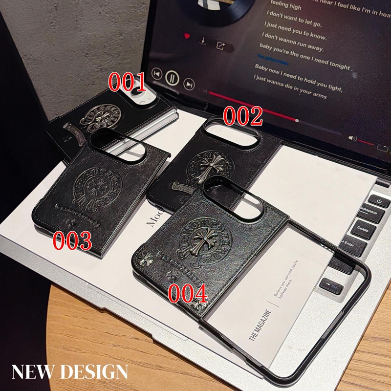 Chrome Heartsアイフォン Duo 折りたたみスマホカバー