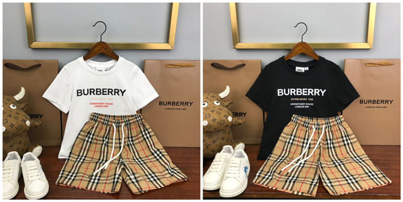 Burberry バーバリーtシャツハイブランド夏 子供服 2点セット ブランドtシャツオーバーサイズ