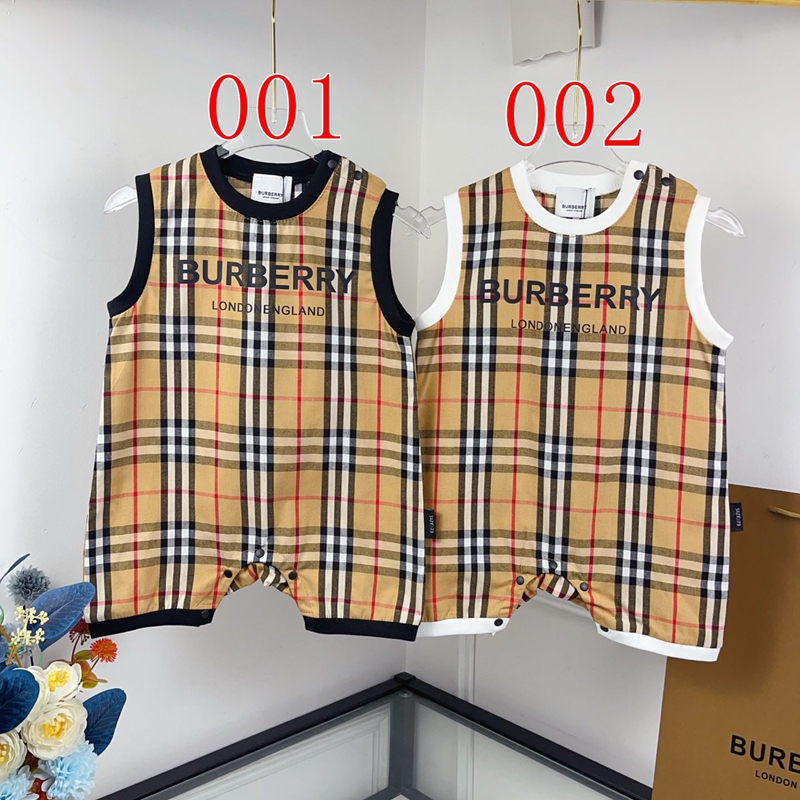 ブランドBurberryベビー服 無袖 ロンパース