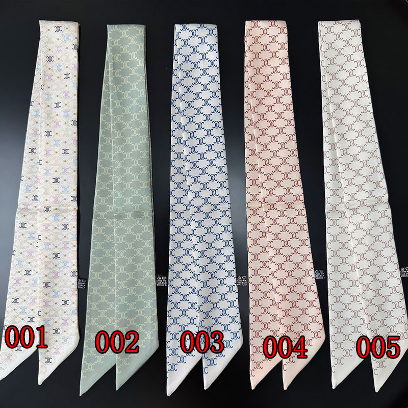 セリーヌ風細長ツイリースカーフ