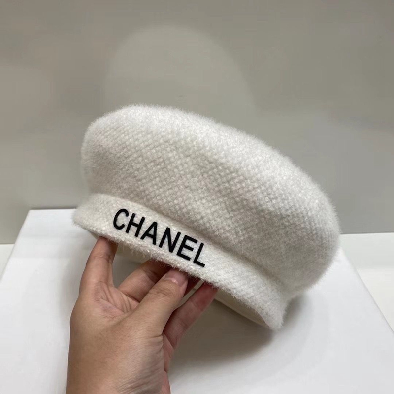 【CHANEL】シャネル ベレー帽 ウール 白 レディース その他帽子