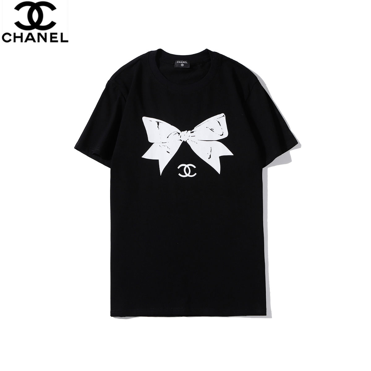 シャネル ブランド tシャツ半袖 簡約 定番 黒白2色 ゆったり tシャツ春