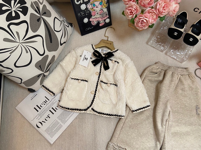  シャネルハイブランド子供ボアジャケット