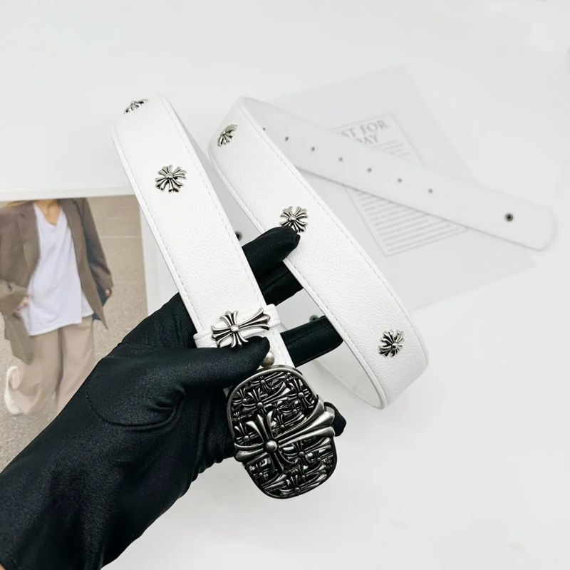 Chrome Heartsベルト メンズ PU革 カジュアル