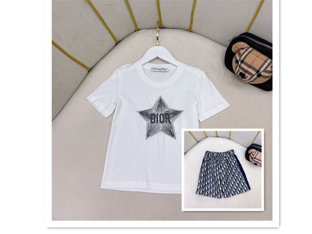 Dior ディオールブランド半袖tシャツ２点セット子供服 ハイブランド半袖tシャツ男女兼用ブランドtシャツ高品質