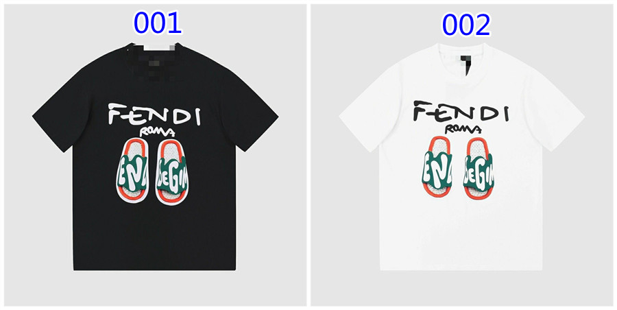 フェンディブランド Tシャツ ファッション潮流 半袖 Tシャツ Fendi コットン 肌に優しい Tシャツ 上着 オーバーサイズ ゆったり ティーシャツ人気