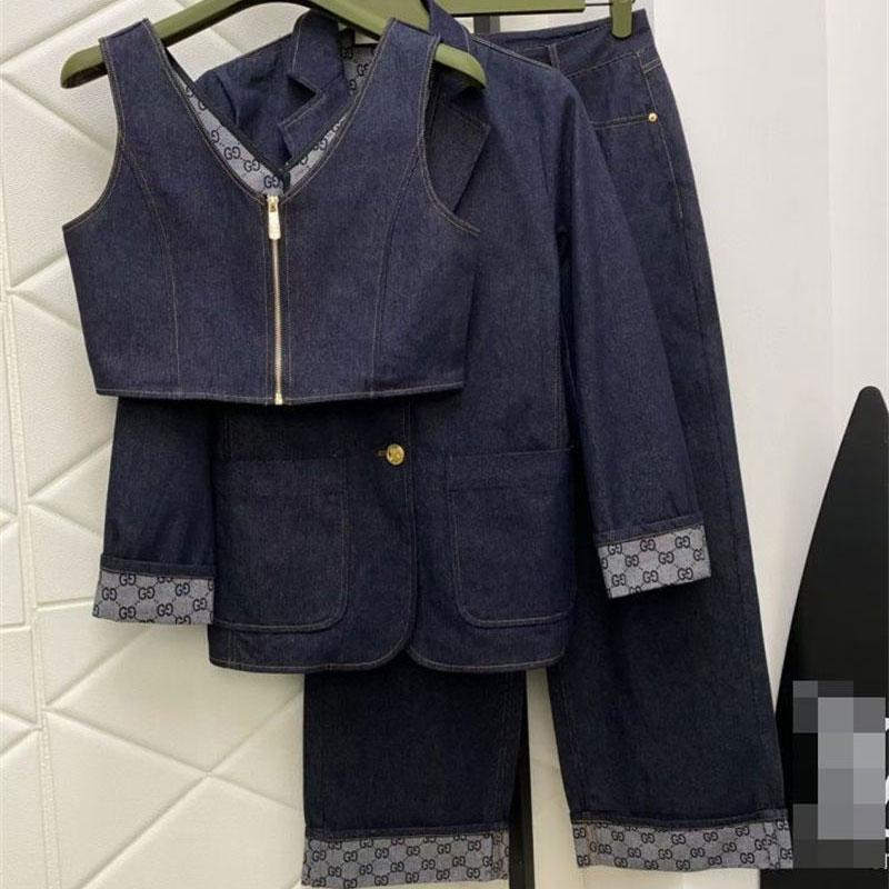 グッチデニムジャケットワイドパンツ