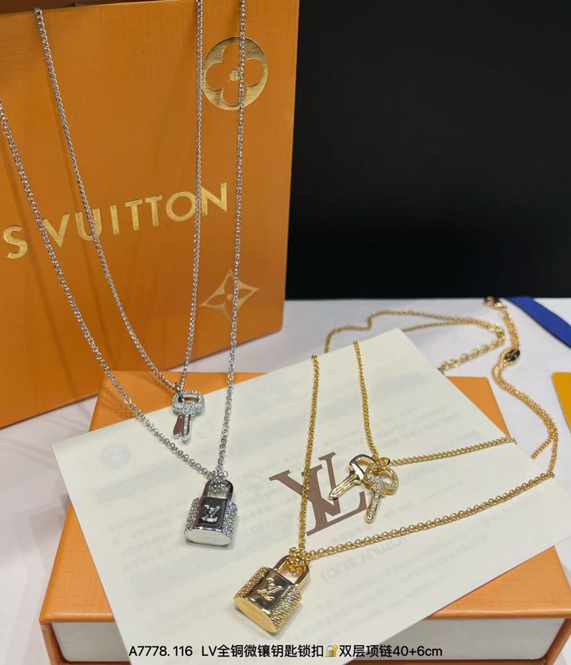 LVネックレス ロックペンダント