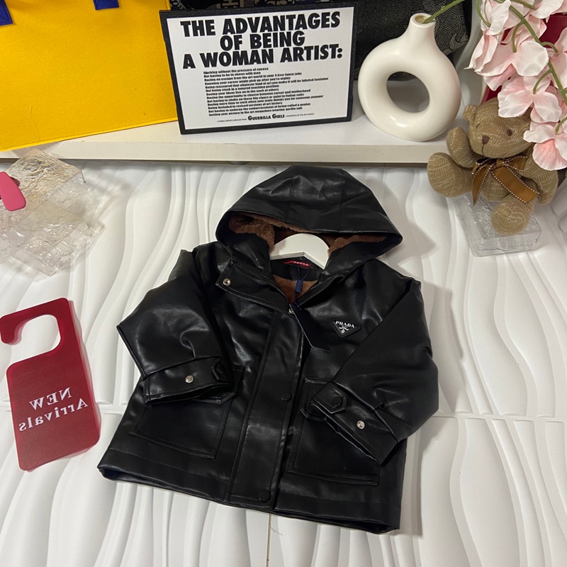 ブランドPradaキッズレザーコート