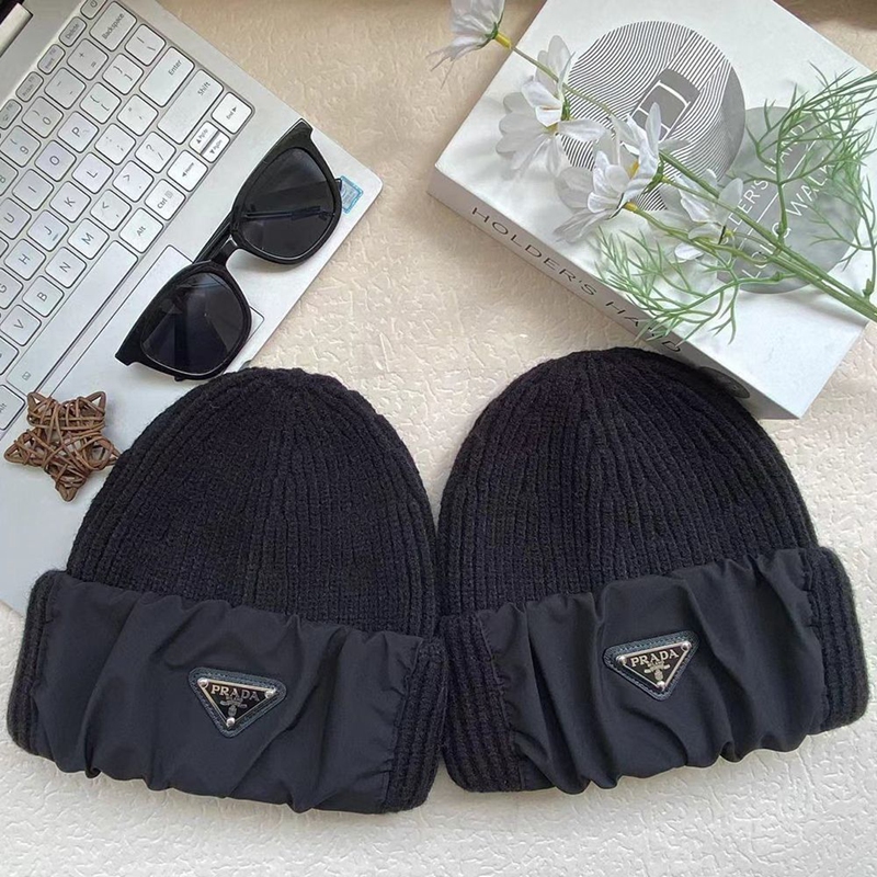 ハイブランドプラダニットキャップ