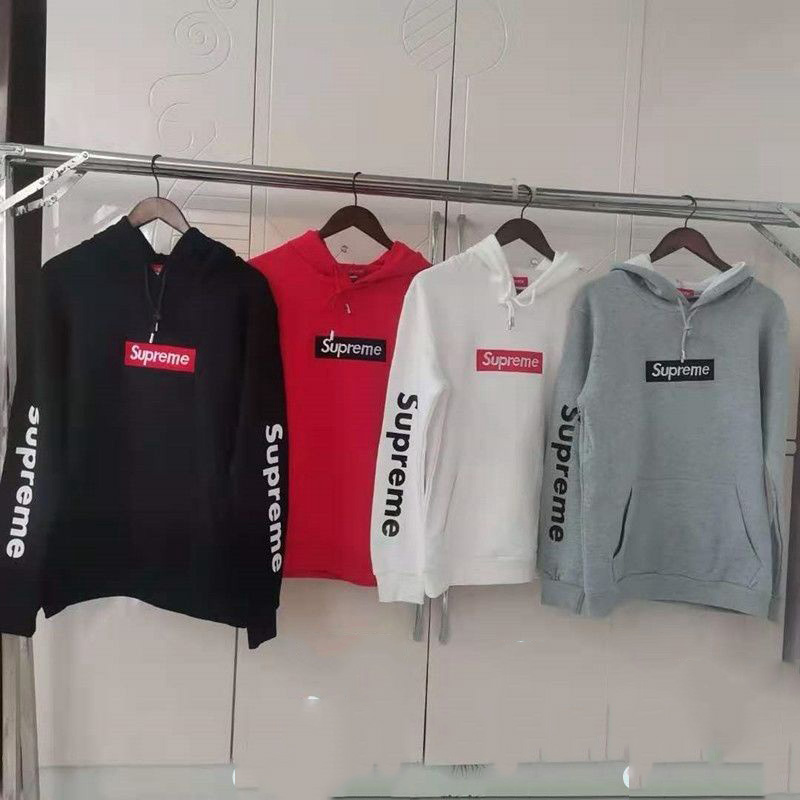 カジュアル長袖コットンプルオーバーSupreme